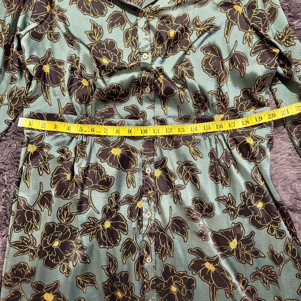 Who What Wear Green Floral Long Sleeve Dress - Picture 5 of 8